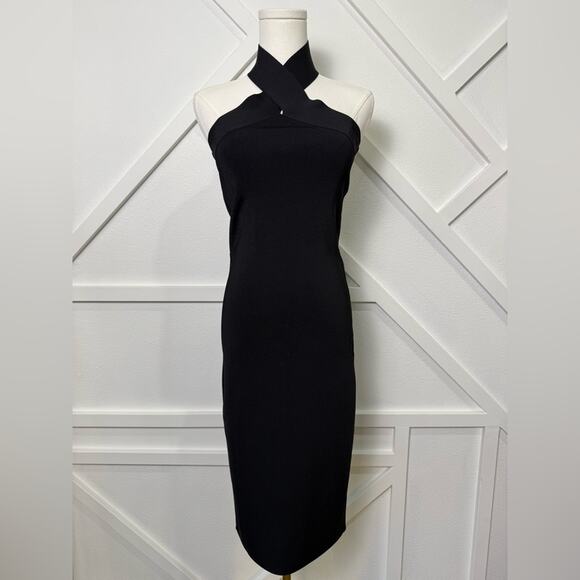 Alexander Wang Body-Con Knit Halter Dress in Black Size Medium - Picture 2 of 16